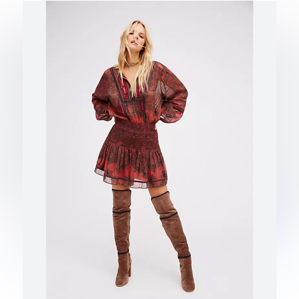 Free People Roman Paisley Mini Dress - Picture 2 of 6